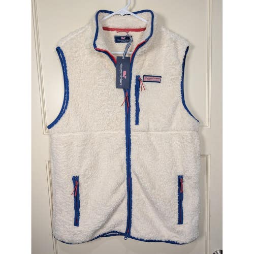 Vineyard Vines New England High Pile Fleece Vest Stone Blue 1K005345 Mens L