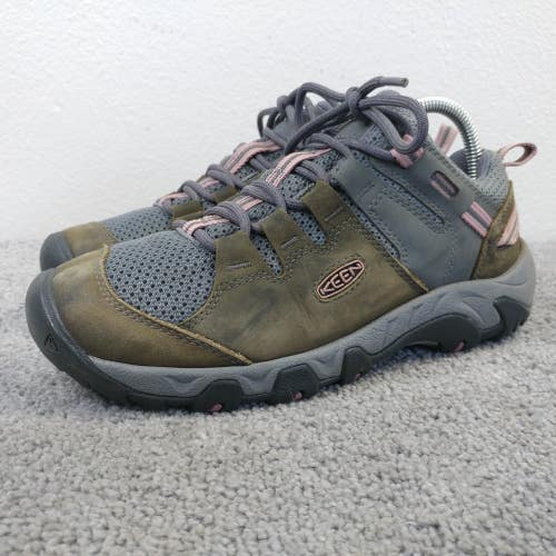 Keen Steens Womens Size 7 Hiking Boots Leather Waterproof Grey Brown NO INSOLES