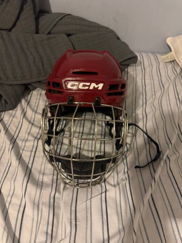 Red Medium CCM Super Tacks X Helmet Pro Stock (New)