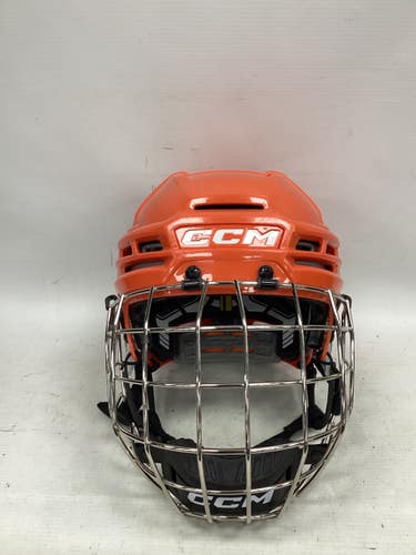 Used CCM TACKS 910 HELMET Helmet Cage Combo Orange One Size 11851-S000053790