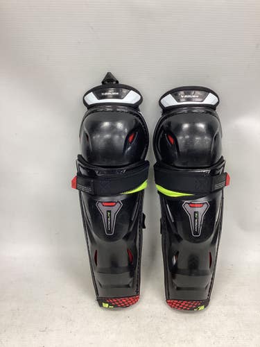 Used Bauer VAPOR HYPERLITE Junior Shin Guards Black 12" 11851-S000053755