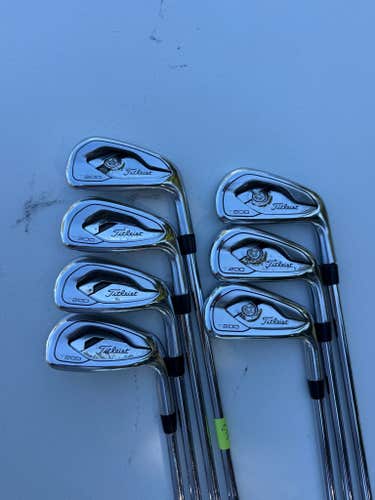 Titleist T200 Iron Set 4-PW AMT Black S300 Stiff Flex NICE
