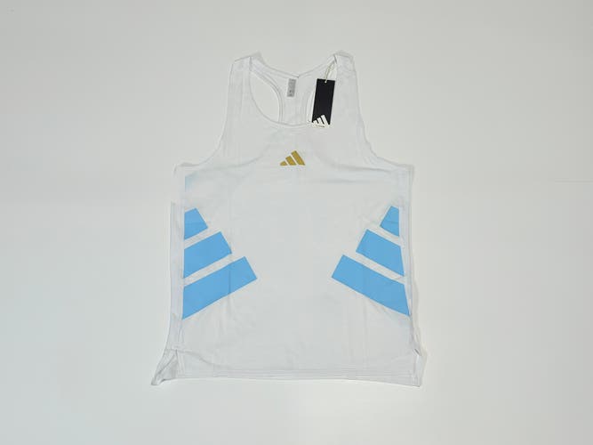 White Medium Men's Adidas Adizero Promo Elite All-Time Classics Running Singlet Tank Top JY8623