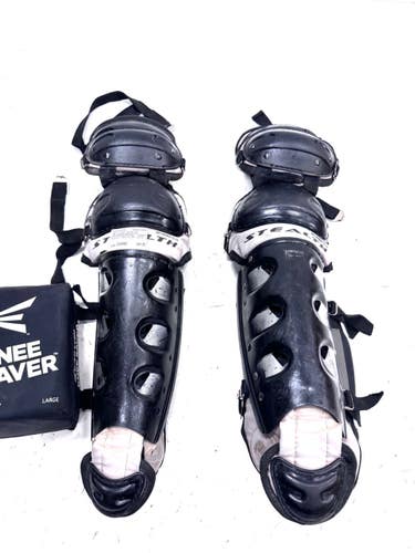 Used Easton STEALTH INT 12-15 Catchers Leg Guards Black Intermed 11860-C000316894