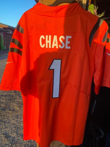 Orange Small Men's Nike Jersey (New) Jamar Chase
