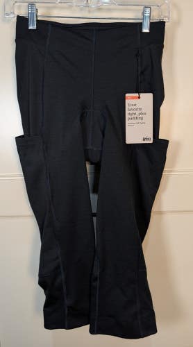 REI Co-op Junction 3/4 Tight Leggings Womens Size: M Black Padded Cycling NWT