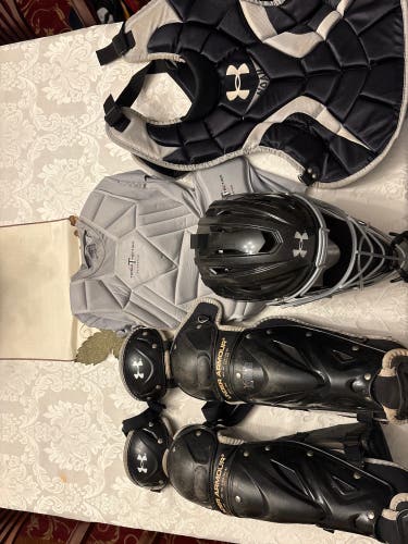 Black/White Under Armour Victory Series Catcher's Set (Used)