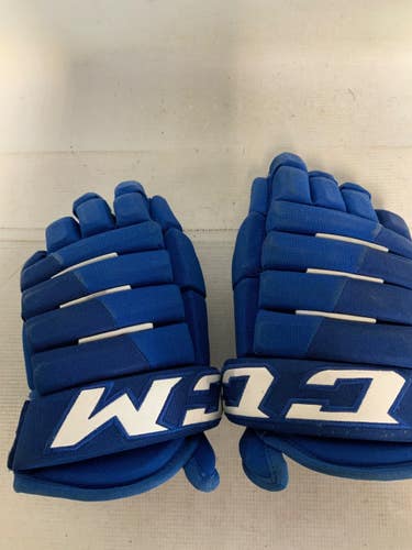 Used CCM TACK 4R LITE Intermediate Gloves Royal Blue 13" 11823-S000042274
