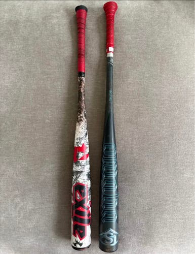 2025 Demarini Exile Alloy BBCOR Certified Bat (-3) 30 oz 33" (Used) and 2025 Louisville Sl