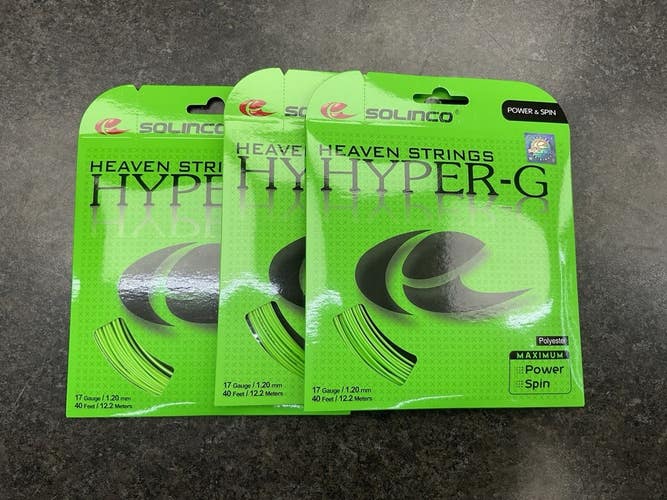 Solinco Hyper-G 17 Gauge Tennis String 3 Pack