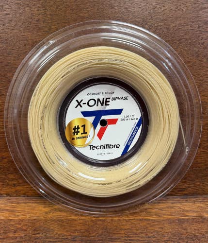 Tecnifibre X-One Biphase Reel, 1.30mm 16g, Natural, NEW, Authorized Dealer