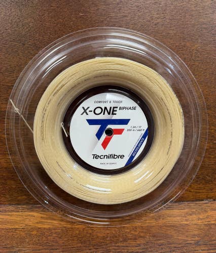 Tecnifibre X-One Biphase Reel, 1.24mm 17g, Natural, NEW, Authorized Dealer