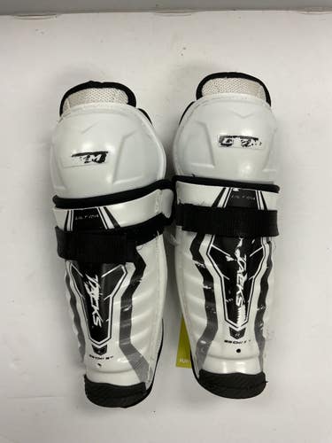 Used CCM ULTRA TACKS Youth Shin Guards White And Black 9" 11855-S000211152