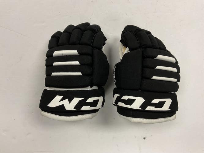 Used CCM TACKS 4R2 Youth Gloves Black And White 9" 11855-S000211153