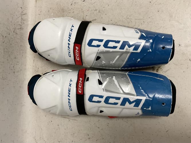 Used CCM NEXT Junior Shin Guards Royal Blue And White 12" 11855-S000211084
