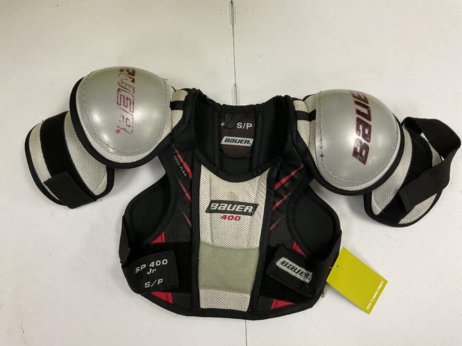 Used Bauer 400 Junior Shoulder Pads Black And White SM 11855-S000209959