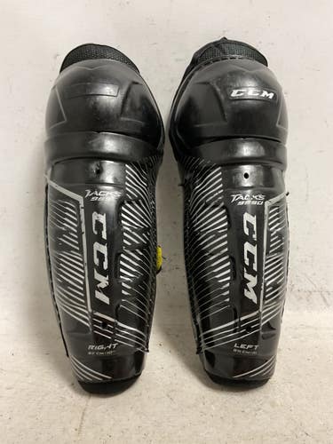 Used CCM TACKS 9550 Junior Shin Guards Black And Yellow 10" 11855-S000210261