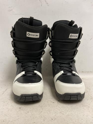 Used SYST3M SB BOOTS Mens Snowboard Boots Black And White Senior 8 11855-S000210256