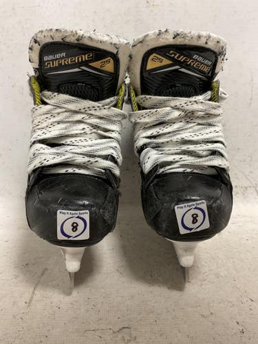 Used Bauer SUPREME 2S Youth Hockey Skate White/Black/Yellow Youth 08.0 11855-S000210248