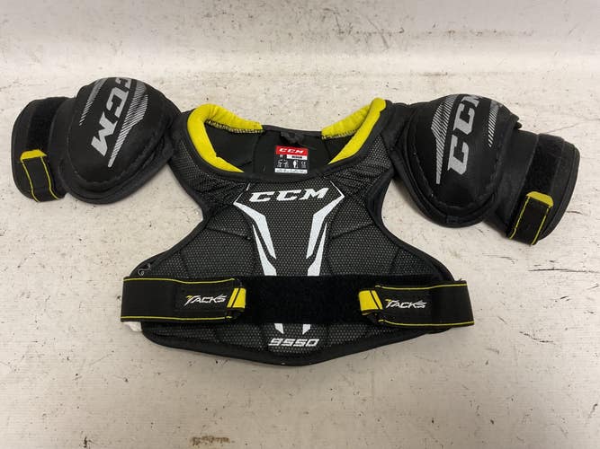 Used CCM TACKS 9550 Youth Shoulder Pads Black MD 11855-S000210209