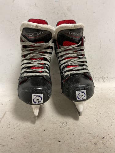 Used Bauer VAPOR X500 Youth Hockey Skate Black And Red Youth 12.0 11855-S000211284