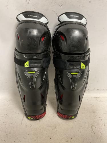 Used Bauer VAPOR HYPERLITE Senior Shin Guards Black 14" 11855-S000210714