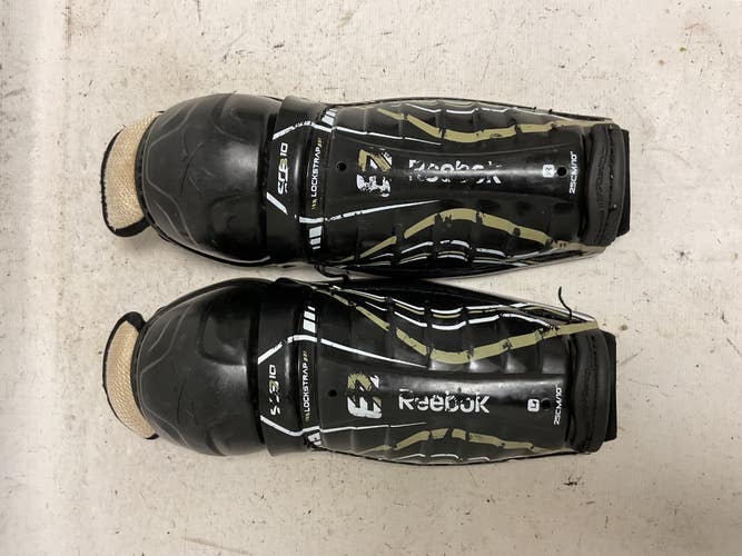 Used Reebok SC8 10 Junior Shin Guards Black And Gold 10" 11855-S000210682