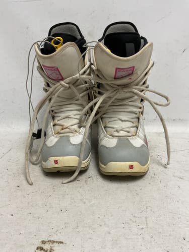 Used Burton CASA Womens Snowboard Boots Grey And White Senior 6 11855-S000209864
