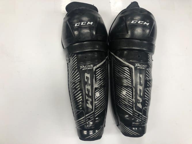 Used CCM TACKS 9550 Youth Shin Guards Black 10" 11855-S000209807