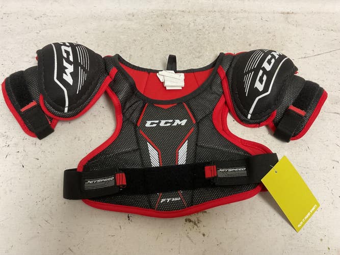 Used CCM JETSPEED FT350 Youth Shoulder Pads Black And Red MD 11855-S000210792