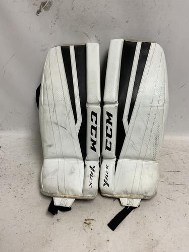 Used CCM YT FLEX Goalie Leg Pads Youth White 22" 11855-S000210476