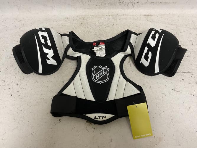 Used CCM LTP Junior Shoulder Pads Black And White SM 11855-S000210473