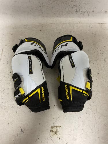 Used CCM TACKS 9060 Junior Elbow Pads White/Black/Yellow MD 11855-S000210403