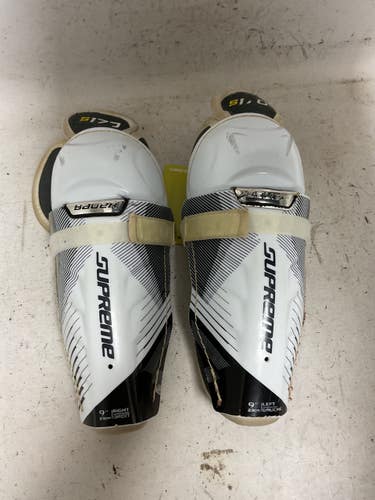 Used Bauer SUPREME S170 Youth Shin Guards White And Grey 9" 11855-S000210401