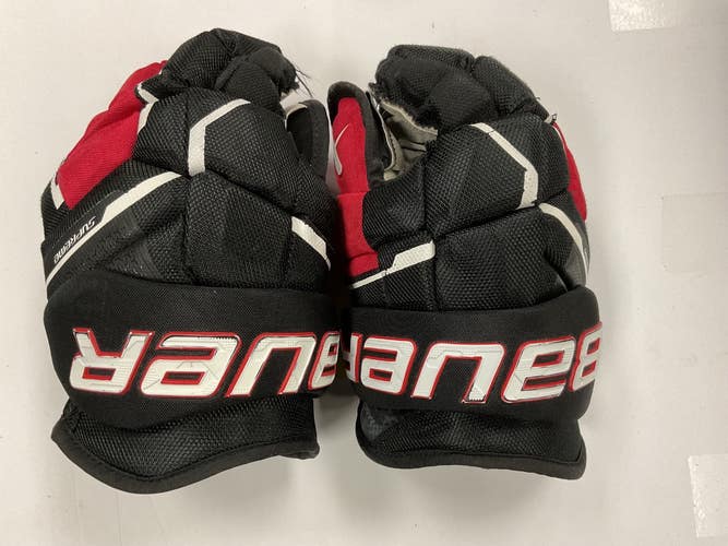 Used Bauer SUPREME MACH Senior Gloves Black And Red 12" 11855-S000210332