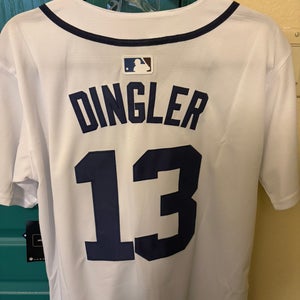 White Small Men's Nike Jersey Dingler Detroit Tigers (New)