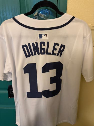 White Small Men's Nike Jersey Dingler Detroit Tigers (New)