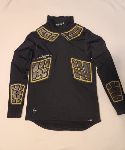 Bauer Elite Padded Hockey Fit Base Layer FleXorb Kevlar Neck, Black, Youth M