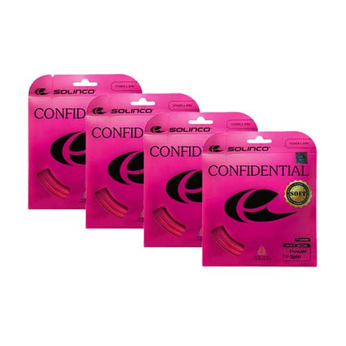 Solinco Confidential Soft Pink Tennis String, 4-Pack Multipack - Ultimate...