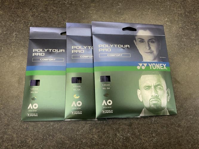 Yonex Poly Tour Pro 16L Gauge Tennis String 3 Pack