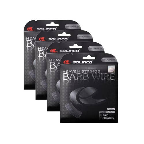 Solinco Barb Wire Tennis String 4-Pack - Co-Polyester Power & Extreme Spin...