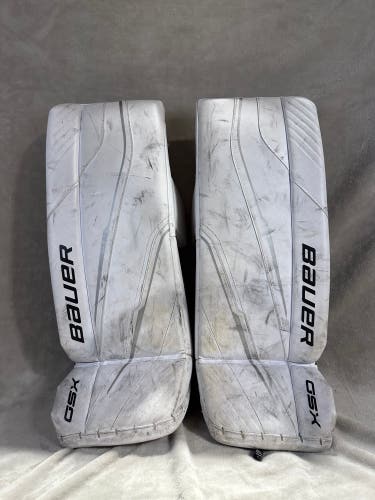 White 26" Junior Bauer GSX Goalie Leg Pads (Used)