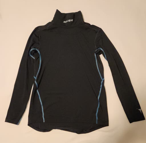 Bauer Youth Protect Long Sleeve Mock Neck Base Layer Hockey Neck Guard (1042862) - Youth Large