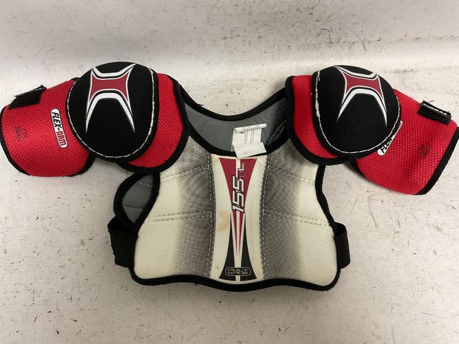 Used Itech 155TL Youth Shoulder Pads White/Black/Red SM 11855-S000208203
