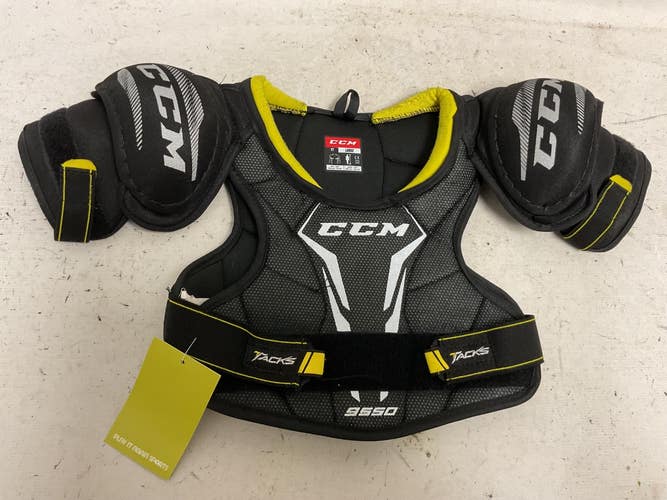Used CCM TACKS 9550 Youth Shoulder Pads Black And Yellow LG 11855-S000209763