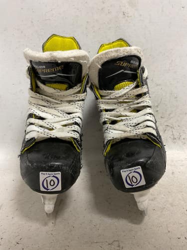 Used Bauer SUPREME S27 Youth Hockey Skate White/Black/Yellow Youth 10.0 11855-S000209638