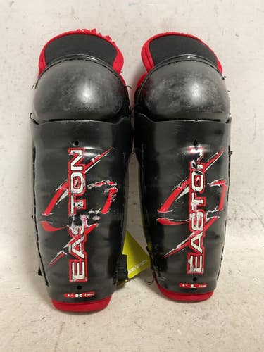 Used Easton YTH SHIN GUARDS Youth Shin Guards Black And Red 8" 11855-S000209637