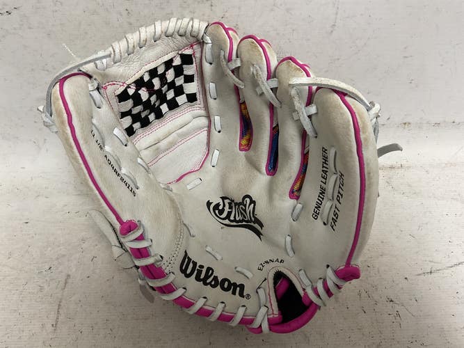 Used Wilson A04RF24115 BB/SB Glove RH Throw Pink And White 11 1/2" 11855-S000209347
