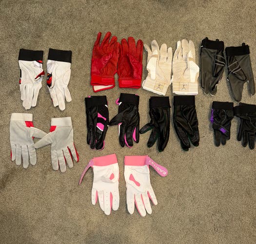 9 Pairs of Youth Baseball/Softball Batting gloves