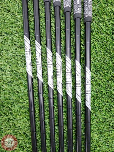 TRUE TEMPER AMT TOUR WHITE X100 IRON SHAFT SET EXTRA STIFF .355 TIP VERYGOOD